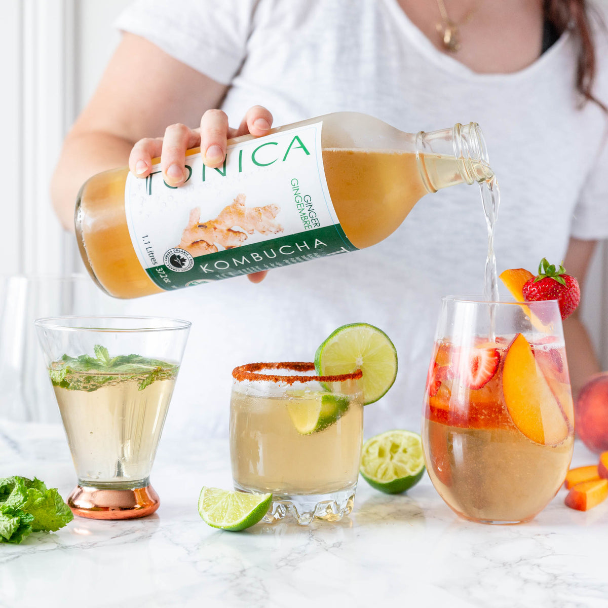 Tonica Kombucha's Classic Mojito, Chilli Lime Mojito and Peach Sangria