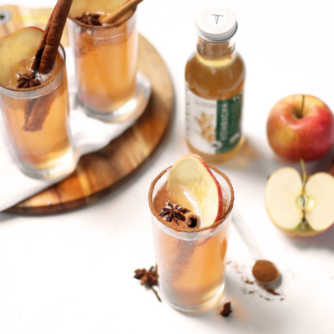 Apple Ginger Bourbon Kombucha Cocktail